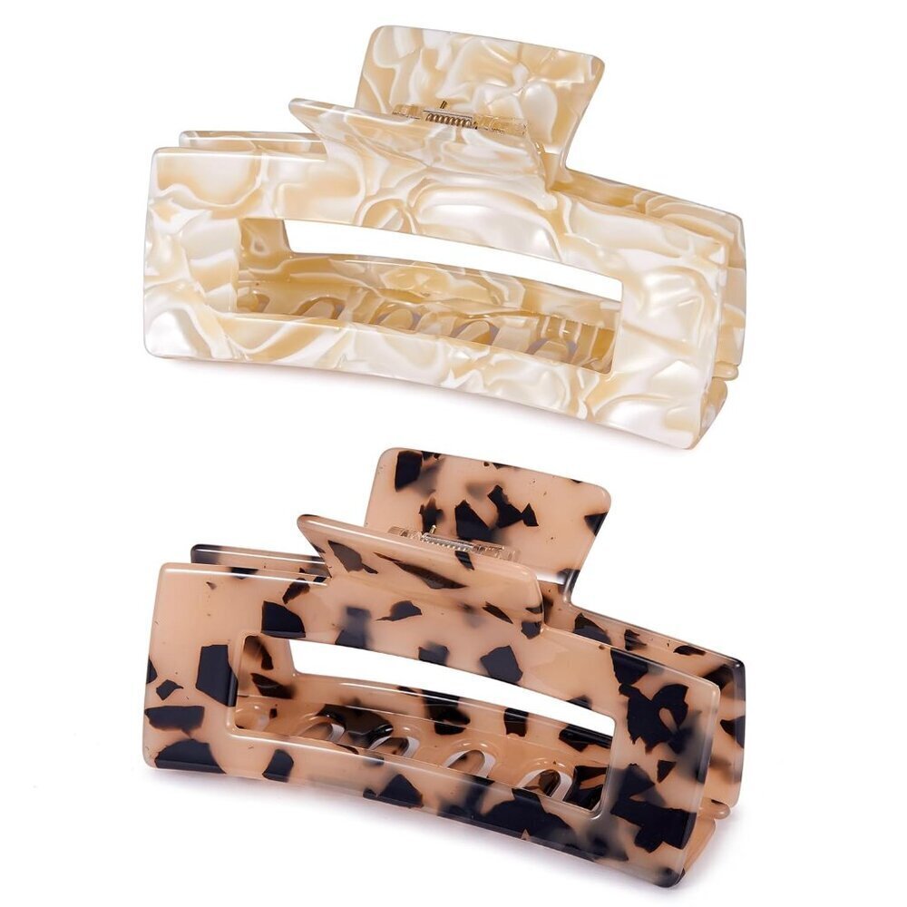 Large Tortoise Shell Hair Claw Clip 4.1 Inch Cellulose Acetate for Thick Hair